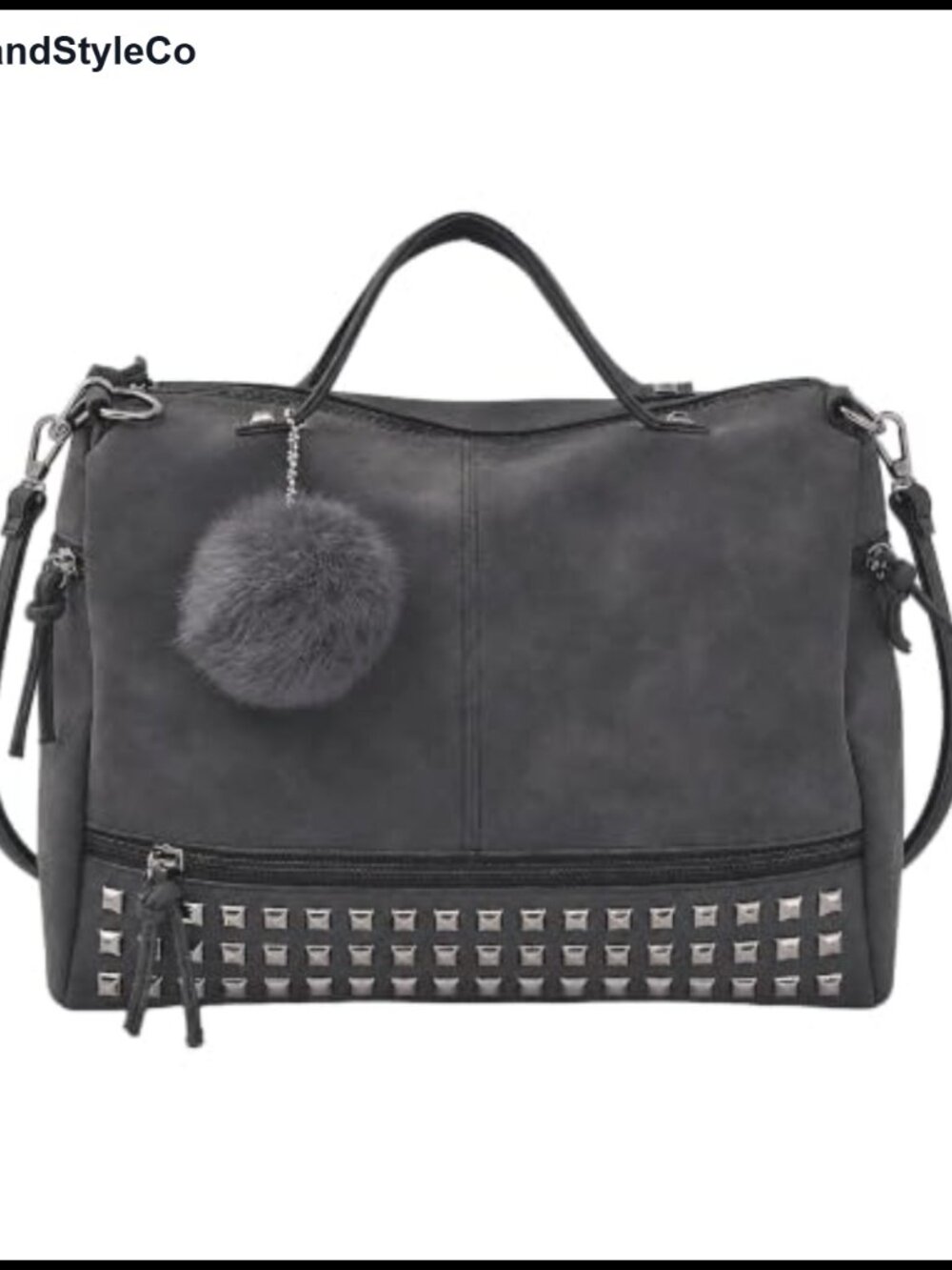 Studded Hobo Bag for Women Punk Tote Shoulder Crossbody Purse